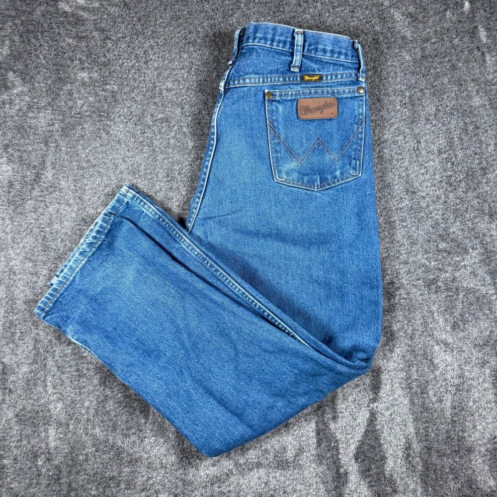 Wrangler 47MWZ Premium Performance Cowboy Cut Regular Fit Jeans 38x30 Blue Denim
